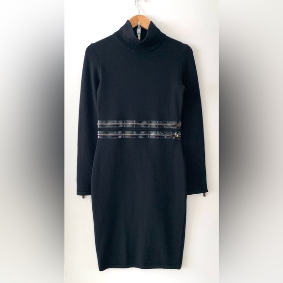 BLUMARINE Zipper Black Sweater Dress Made in Italy - Picture 2 of 9